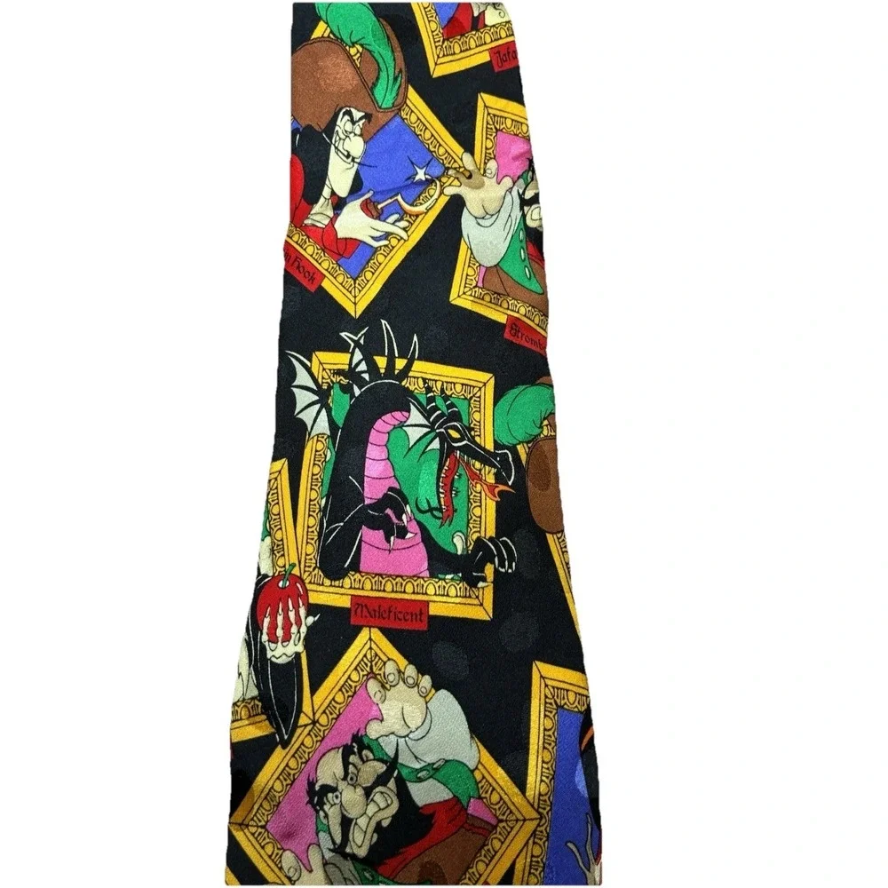 Disney Villains Silk Tie Vintage 100% Silk Made In Korea The Disney Store Rare